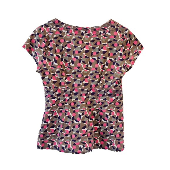 Boden Geometric Floral Tunic Top Womens Size 8 Preppy Office Classic Abstract - Picture 2 of 10